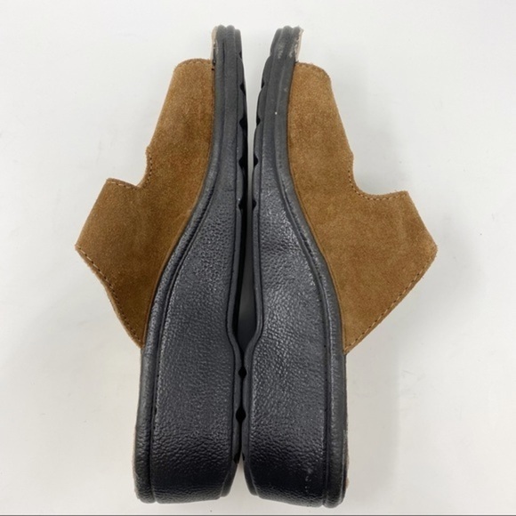 Fly Flot Suede Leather Buckle Sandals Brown 8 - Picture 3 of 7